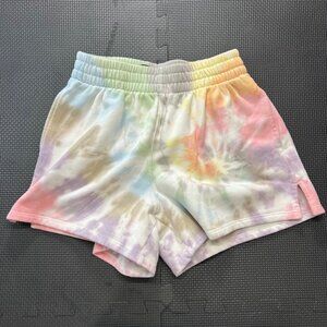 Abercrombie & Fitch XS Tie-Dye Cotton Blend Elastic Waist Shorts Garment Dyed